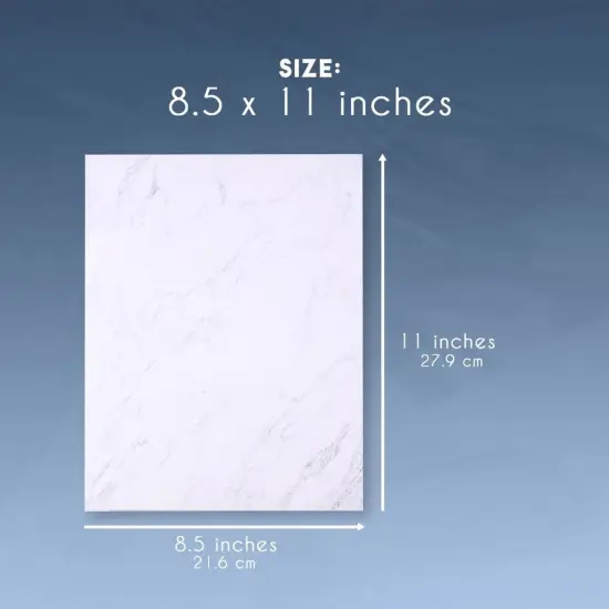 Marble Stationery Paper, Letter Size (8.5 x 11 in, 96 Sheets) White {6}