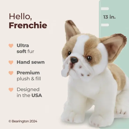 Bearington Frenchie The French Bulldog Stuffed Animal, 13 Inch Frenchie Stuffed Animal, For Ages 3-14 Brown {2}