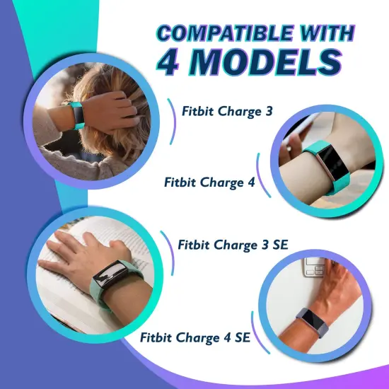 Insten Silicone Watch Band Compatible with Fitbit Charge 3, Charge 3 SE, Charge 4, and Charge 4 SE, Fitness Tracker Replacement Bands for Men and Women (White) {5}