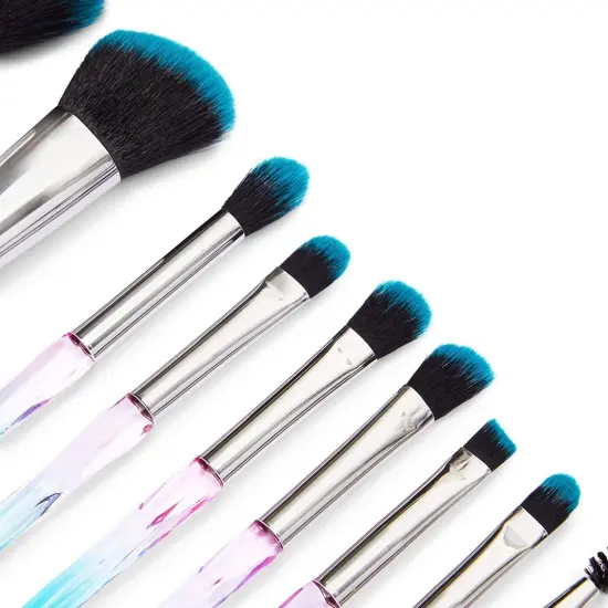 10 Piece Makeup Brush Set with Case, Acrylic Purple and Blue Makeup Brushes Multicolor {5}
