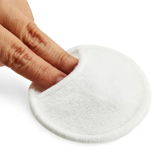 16 Pack Reusable Cotton Pads for Face Makeup Removal with Bamboo Holder and Mesh Storage Bag (White) {5}