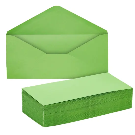 200 Pack #10 Green Colored Envelopes Bulk - Gummed Seal Letter Size for Party Invitations, Business Mailing, Checks, Holidays, Greeting Cards, Thank You Notes (4.13 x 9.5 In) {1}