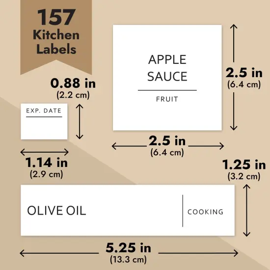 Talented Kitchen 157 Minimalist Style Fridge and Pantry Labels for Containers - Preprinted Kitchen and Refrigerator Organization Stickers for Jars, Food Containers (Black Print on White Matte Backing) {4}