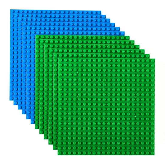 Strictly Briks 12 Pack Classic Stackable Baseplates 6x6", for Building Bricks, 20x20 Studs Plates Mats 100% Compatible with Major Brands, Stackable for Top & Bottom Sides, 12 Blue/Green, Ages 3-14 Multicolor {7}