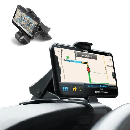 Car Phone Holder Mount for Car Dashboard Dash HUD, Cell Phone Clip for iPhone 12 11 Pro Max XS XR Mini Samsung Galaxy Mobile Black {1}