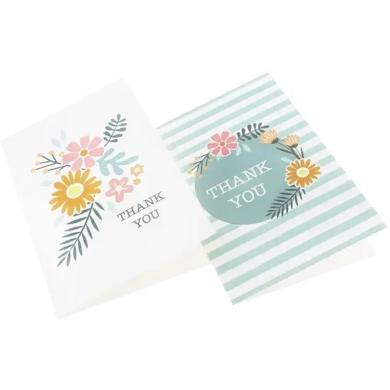 96-Count Thank You Cards with Envelopes, Bulk Box Set Blank Thank You Greeting Notes for Baby and Bridal Shower Graduation Birthday Wedding Party, 12 All Occasion Assorted Floral Designs, 4 x 6 inches Multicolor {7}