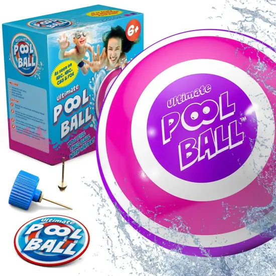 Activ Life Ultimate Pool Ball, Fill It with Water for Underwater Swimming Pool Games, Passing, Dribbling, Diving Fun Toys for Boys & Girls Aged 6-14, Summer Gifts, Beach Trips, 6 inches, Pink/ Purple {1}