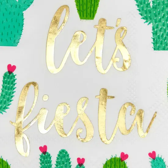 50 Pack Let’s Fiesta Taco Napkins for Party, Cinco De Mayo Party Decorations, Paper Margarita Napkins (5x5 In) {7}