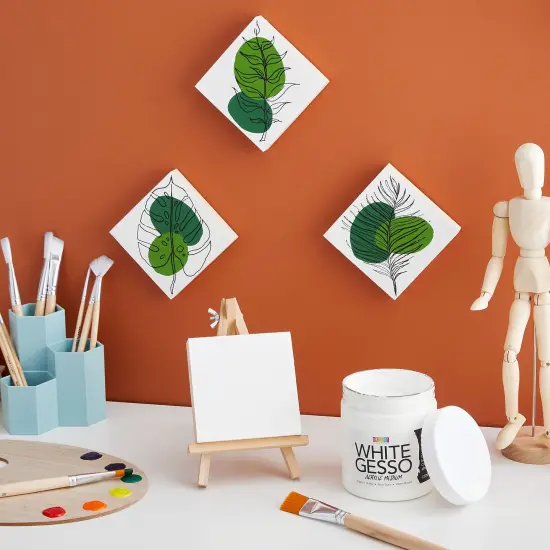 17oz White Gesso Canvas Primer for Painting, Acrylic Paint Medium for Arts and Craft Supplies (500 ml) {2}