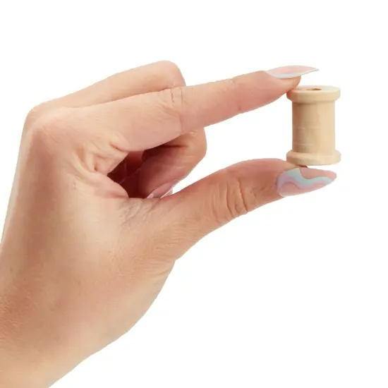 50 Pack Empty Wooden Thread Spools for Arts and Crafts (0.75 x 1 In, 0.6 cm Opening) Brown {5}