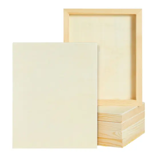 6 Pack of Unfinished Wood Canvas Boards for Painting, 8x10 Inch Deep Cradle Wooden Panels for Crafts (Blank, 0.85 Inches Thick) Brown {1}