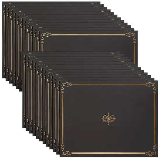 24-Pack Black Award Certificate Holders - Bulk Certificate Holders for Graduation, Diploma, Employee Appreciation, Certifications (fits 8.5x11) {1}