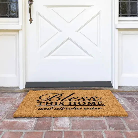 Coco Coir Bless This Home and All Who Enter Door Mat for Front Entrance (17 x 30 In) Brown {4}