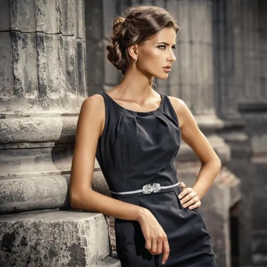 Juvale 4-Pack of Adjustable Fancy Dress Belts for Women, Skinny Stretch Metallic Waist Belts for Dresses, Blouse, Leaf and Rose Designs, Silver and Gold (27x0.35 In) {3}