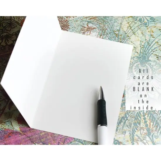 48-Pack All Occasions Cards with Envelopes, 6 Watercolor Floral Peacock Feather Designs, Blank Insides for Anytime, Birthdays, Wedding, 4x6 Multicolor {4}