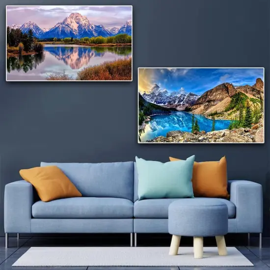 2 Pack Diamond Painting Kits，Large 5D DIY Mountain Lake Diamond Painting Kits for Adults，DIY Full Drill Crystal Rhinestone Arts and Crafts {5}