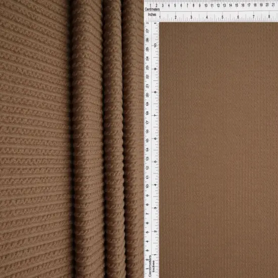 1 Yard Double Knit Cozy Fabric 240 GSM, 77% Polyester 18% Rayon 5% Spandex Blend 56/57" Width MOCHA {1}
