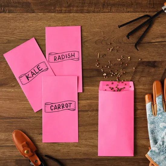 100 Pack Money Envelopes for Cash, Payroll, Money Saving, Coins, Currency, 100GSM, 6.5 x 3.5 inches, Versatile Office Supplies, Pink {3}