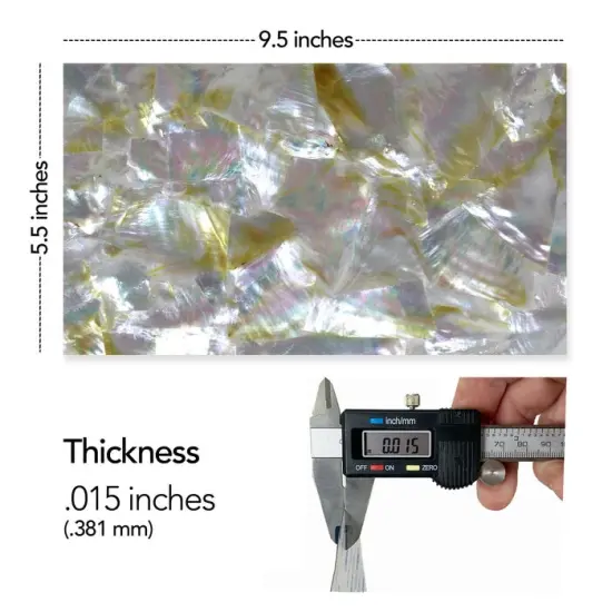 Shell Veneer, 5.5 x 9.5 inches | WMOP, BMOP, Abalone | Includes 3M Adhesive Sheet for Application, Great for Inlay Projects Natural Gold Fleck {2}