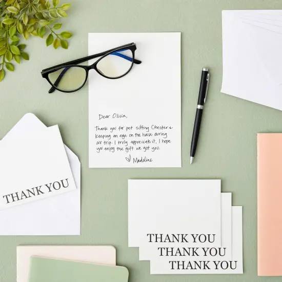 120 Pack Thank You Cards with Envelopes Bulk for Weddings, Bridal Showers, Graduations, Bridal, Baby Shower - Blank Inside - Minimalist Black and White Design {2}