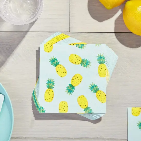 Pineapple Party Cocktail Napkins (5 In, 100 Pack) Yellow {4}