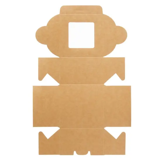 25-Pack Mini Cake Boxes with Window - Individual Cupcake Packaging Containers for Bundt Cakes, Cookies, Baked Goods, Donut, Pie (Kraft Paper Material, 4x4x2.5 In) Brown {4}