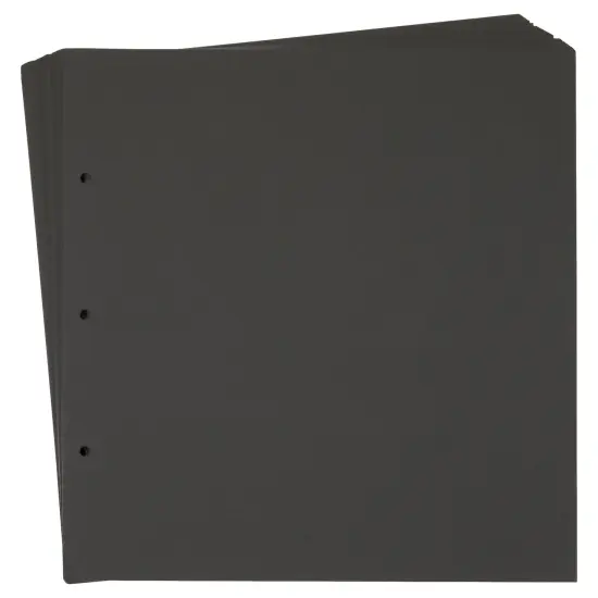 Black 10x10 Scrapbook Paper for Halloween, Kraft Photo Album Refill Pages (20 Sheets) {5}