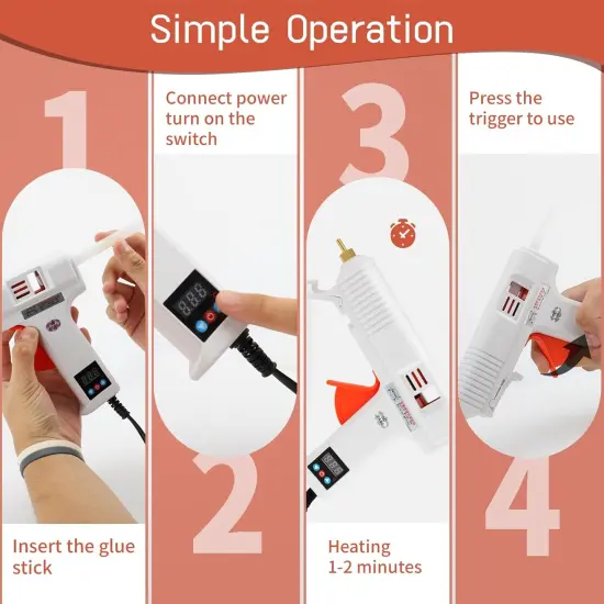 120W Hot Glue Gun Kit, High Temp Glue Gun,10 Hot Glue Sticks, Industrial Glue Gun Kit with Adjustable Temperature for Home for Crafts, DIY and Home Repair {4}