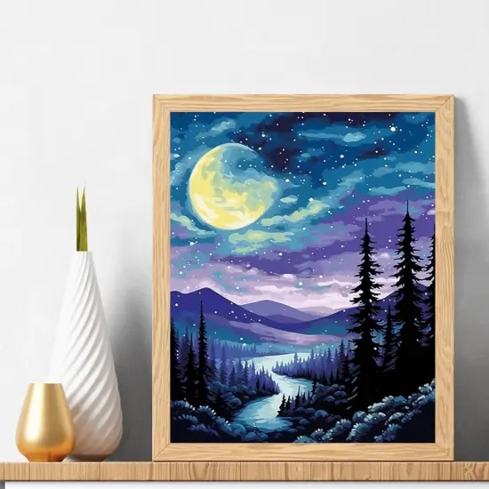 Forest Night Scene Acrylic Easy Paint by Numbers Kits,16x20 Inch {2}
