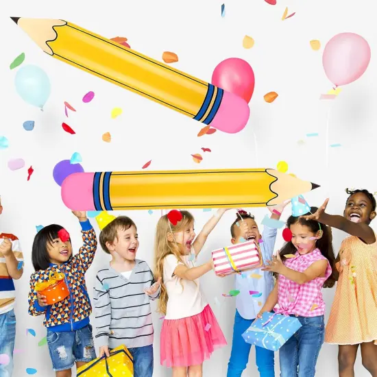 Yellow Pencil Balloons 5pcs Back to School Foil Balloon - 28'' Giant Pencil {5}