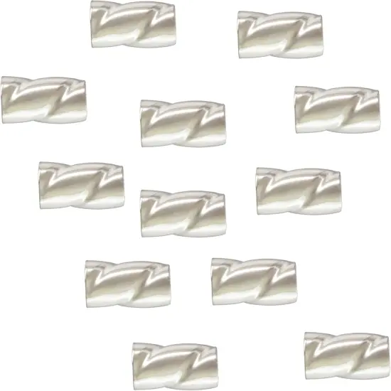 JewelrySupply Crimp Tube Seamless Twisted 3x2mm 925 Sterling Silver (Package of 10) {1}