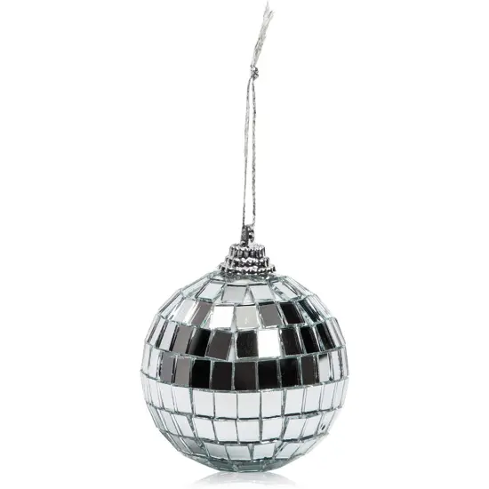 Okuna Outpost 36 Pack Silver Disco Ball Ornaments - 2-Inch Christmas Decorations - Disco Ornaments for Christmas Trees & Living Rooms {4}