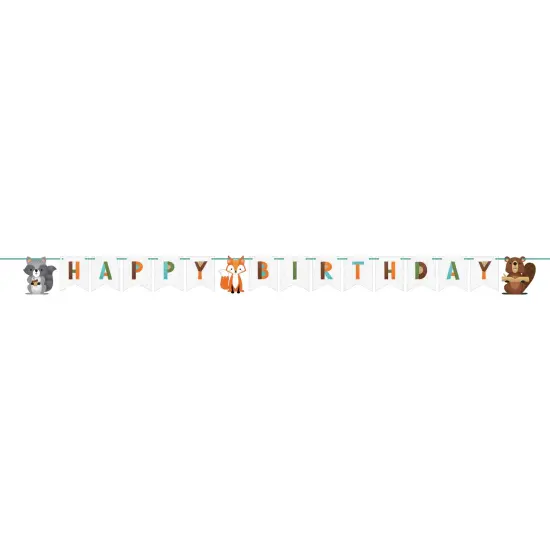Wild One Woodland Shaped Banner with Ribbon - 1ct {1}