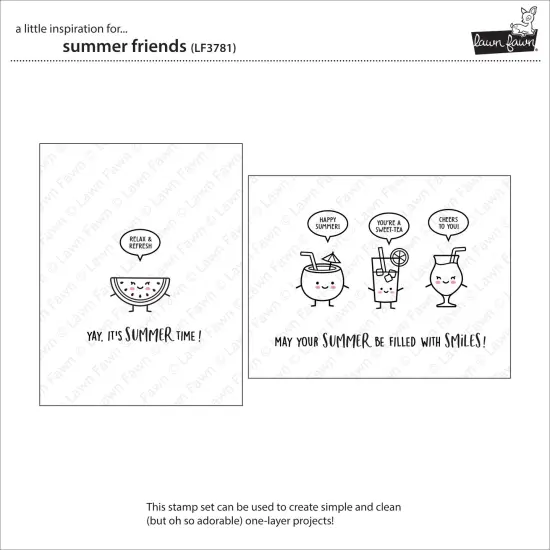 Lawn Fawn Clear Stamps 4"X6"-Summer Friends {3}
