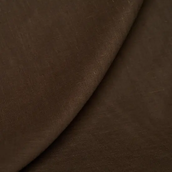 1 Yard Dark Chocolate Pure Linen Fabric, Softened Finish 5.5 oz Midweight 54 Inches Wide {2}