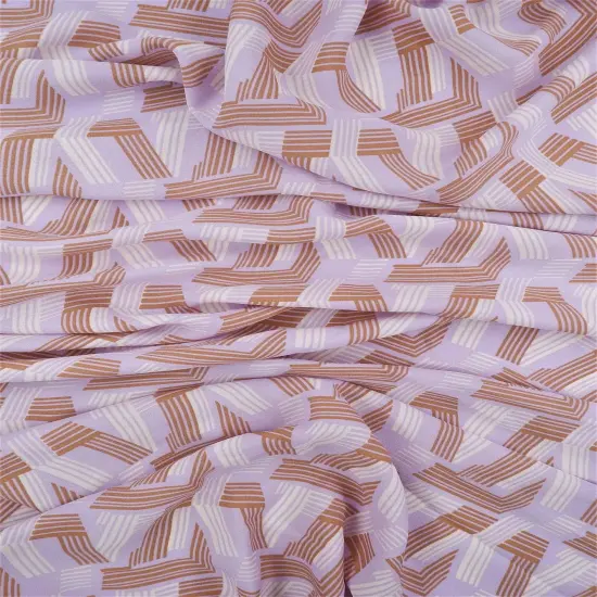 1 Yard Wool Dobby Geo Print Fabric, 57/58&Prime; Wide 100% Polyester IVORY/BLACK {2}