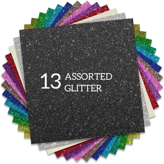 Glitter HTV Heat Transfer Vinyl 12"x12" Bundle 13 Sheets {1}