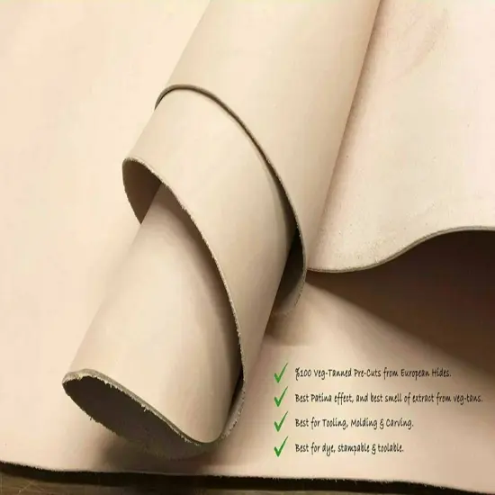 Full Grain Veg Tan Cowhide Leather Single Shoulder 6 to 8 SQ FT 7-9oz Craftsman Grade {2}