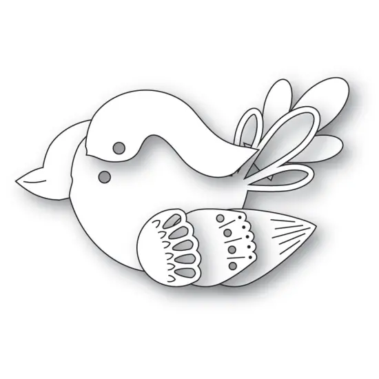 Poppystamps Dies-Nordic Bold Bird {1}