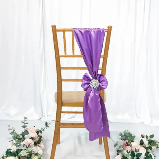 10 Pieces Victoria Lilac Satin Chair Bands, 8"x108" Soft Elegant Event Sashes {3}