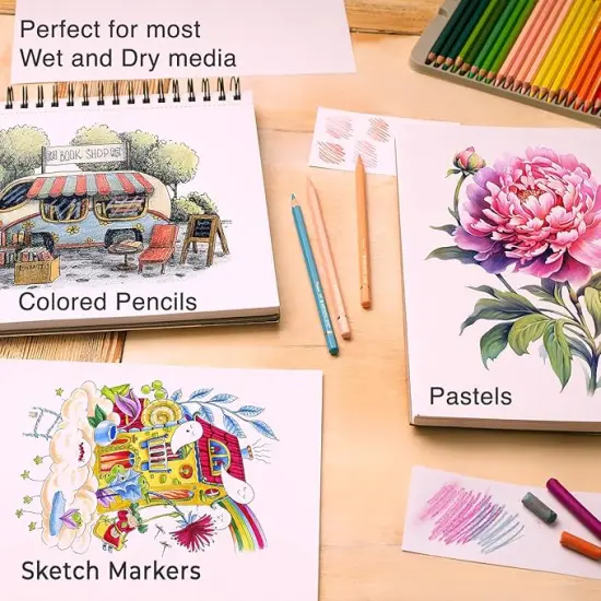 Pack of 2 (120 Sheets) 9x12 Premium Mixed Media Sketchbooks {4}