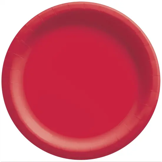 Apple Red 8.5" Round Paper Plates - 50ct {1}