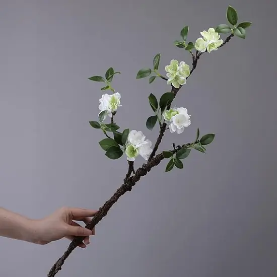 2PCS 31" Artificial Cherry Blossom Branches &ndash; Silk Long Stem Flowers for Vase & Event Decor White {1}