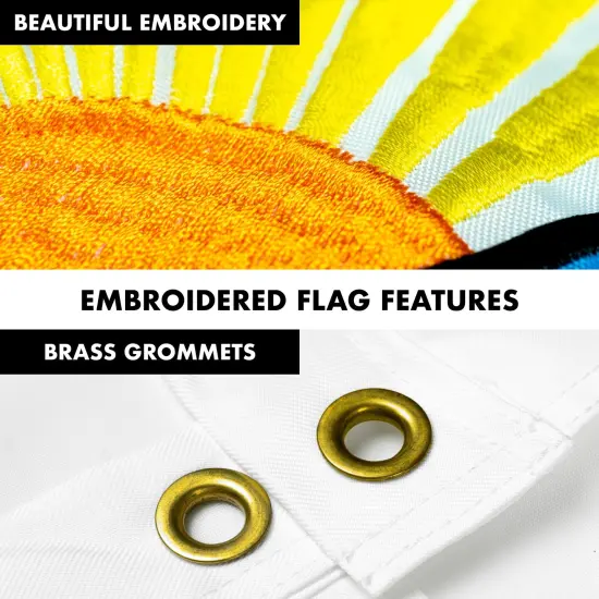 G128 - 6 Feet Tangle Free Spinning Flagpole (Silver) Illinois Double Sided Brass Grommets Embroidered 3x5 ft (Flag Included) Aluminum Flag Pole {4}