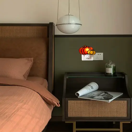 Stained Glass Pumpkin Night Light is Suitable for Bedroom {5}