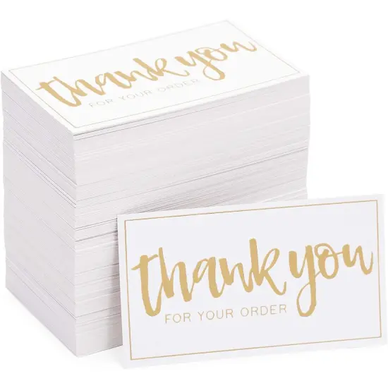 Thank You For Your Order Cards for Small Business, Gold Foil (3.5 x 2 In, 200 Pack) {1}