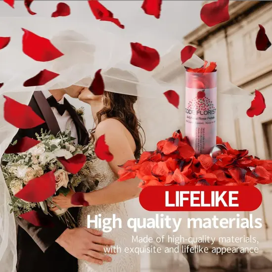 1500 PCS Dark-Red Silk Rose Petals for Valentine's Day,Romantic Night,Wedding,Proposal Anniversary Flower Decorations {3}