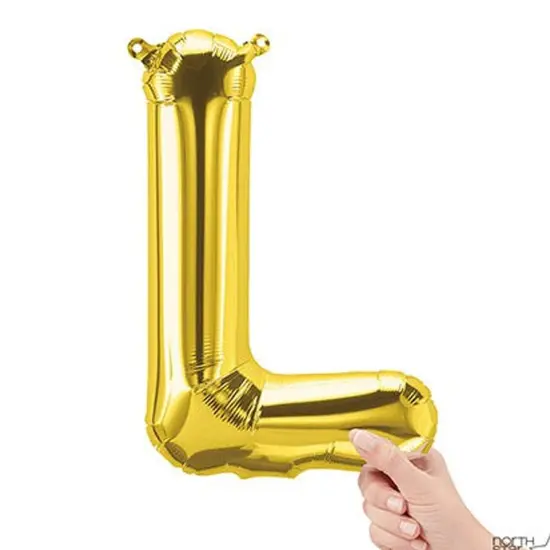 NorthStar Balloons&reg; 16" Gold Letter L Balloon Air Fill Only {1}