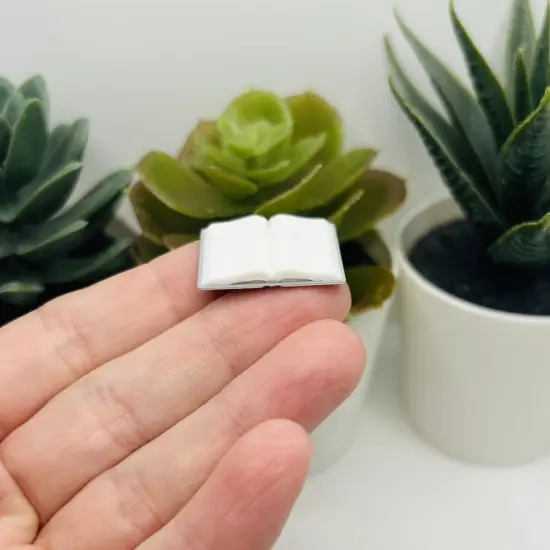 3D Gray Open Book Charms, 25x20mm {4}