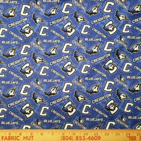 Licensed NCAA Creighton University Tone on Tone CRE-1178 Cotton Fabric by the Yard {1}